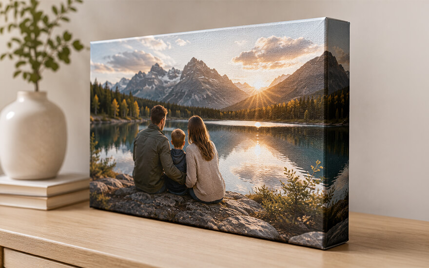 Museum-quality canvas prints on display