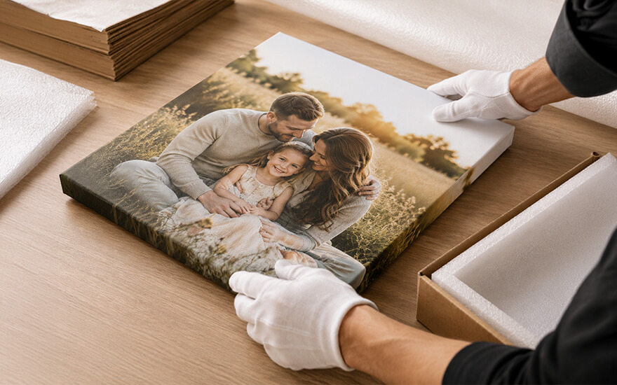 Handcrafted canvas print craftsmanship